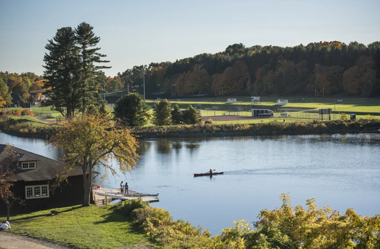 A kayaker on Paradise Pond.