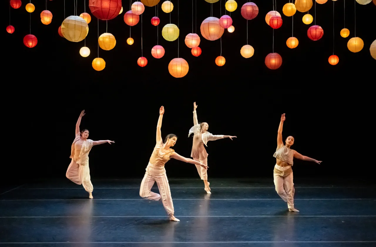 Students dancing on stage