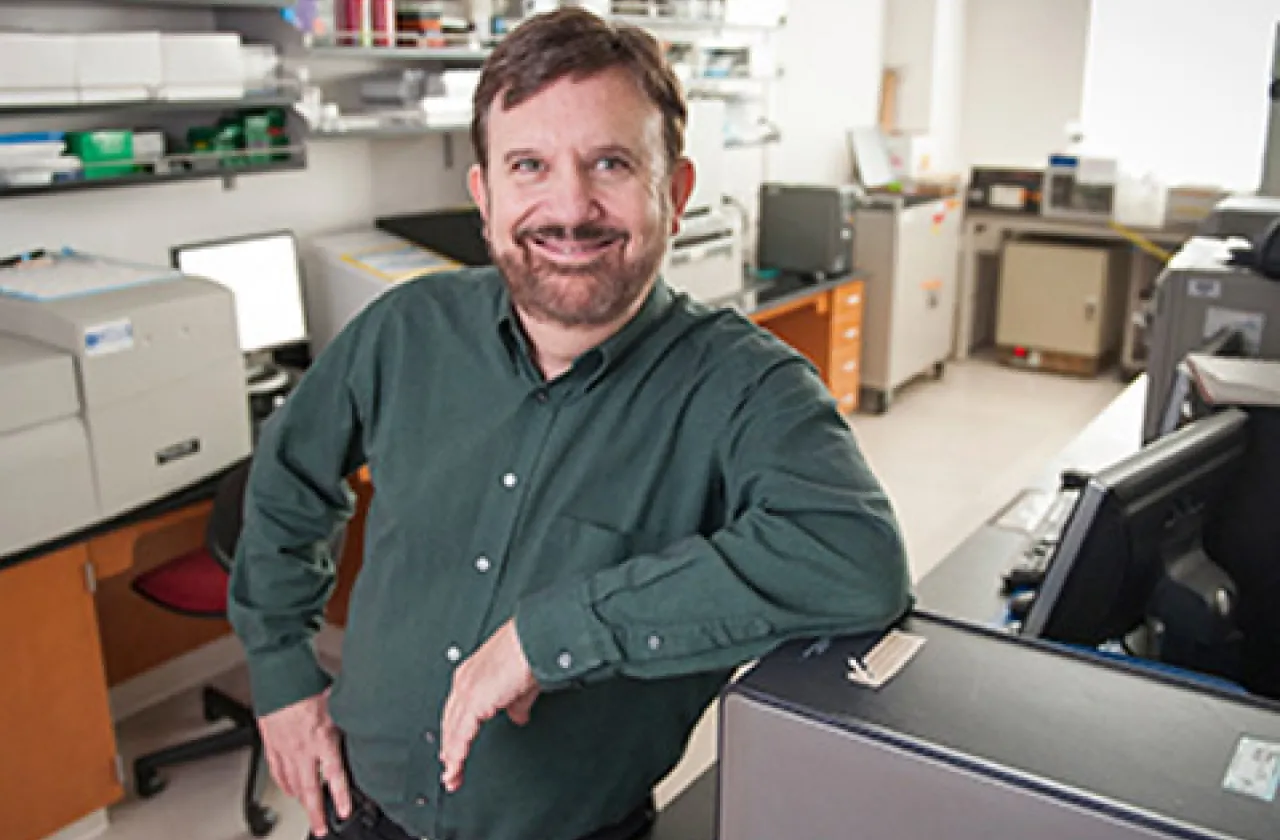 Steve Williams in a science lab