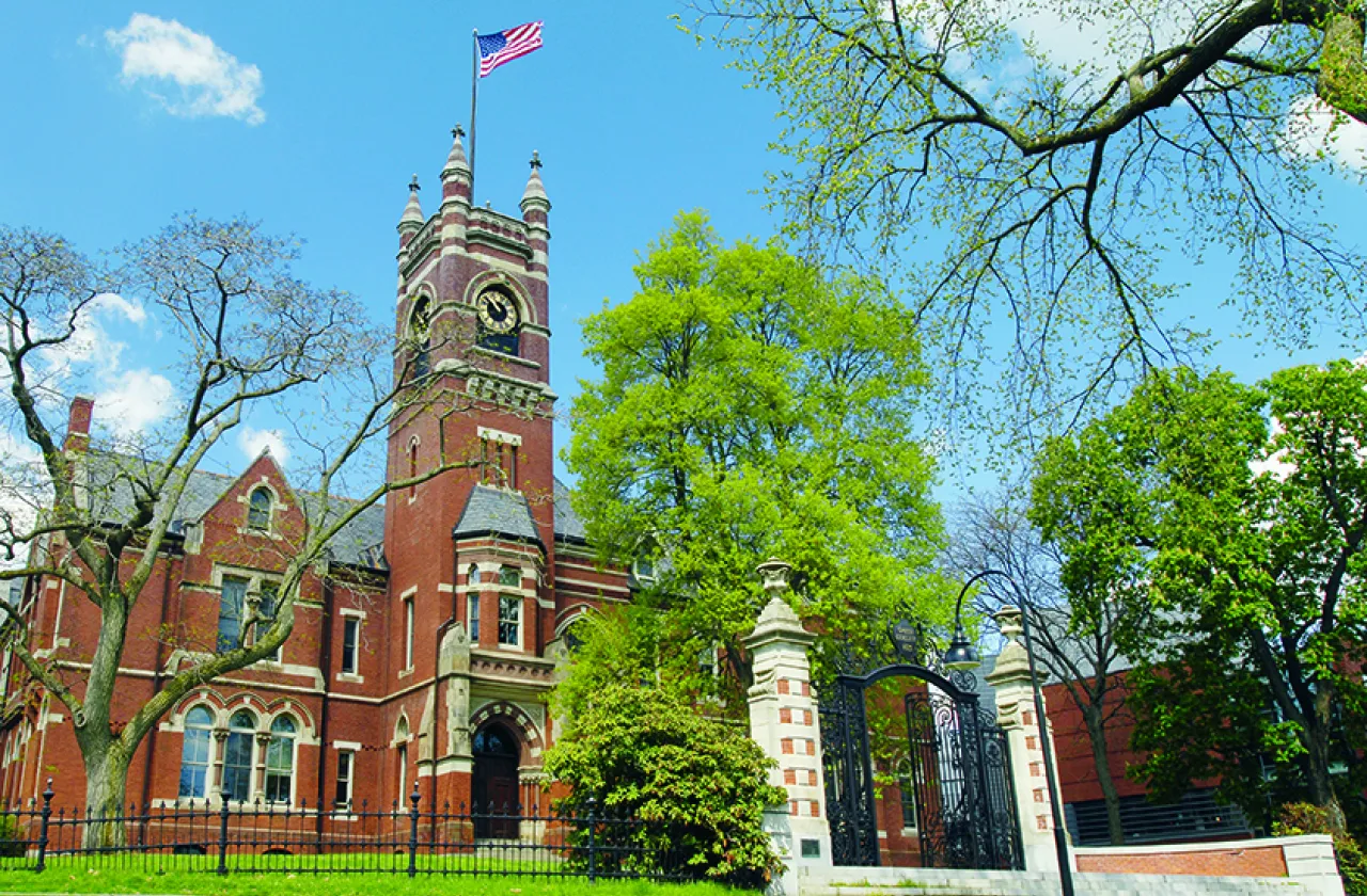 College Hall in spring
