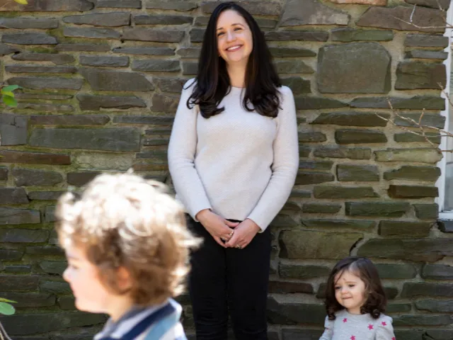 J. Courtney Sullivan with her two toddlers