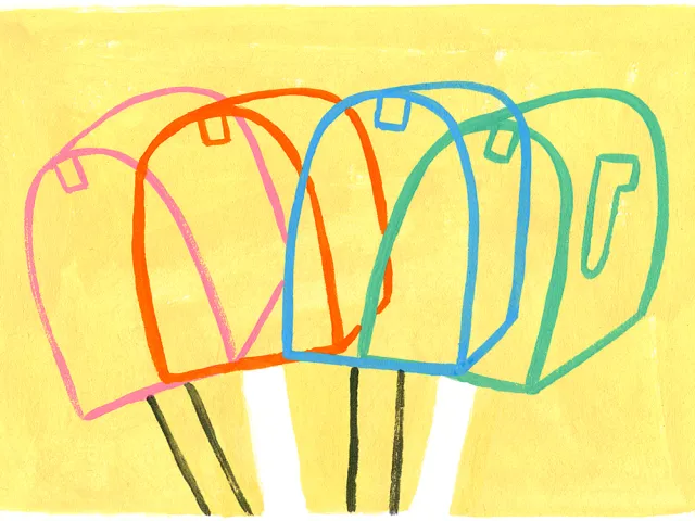 drawing of multiple mailboxes