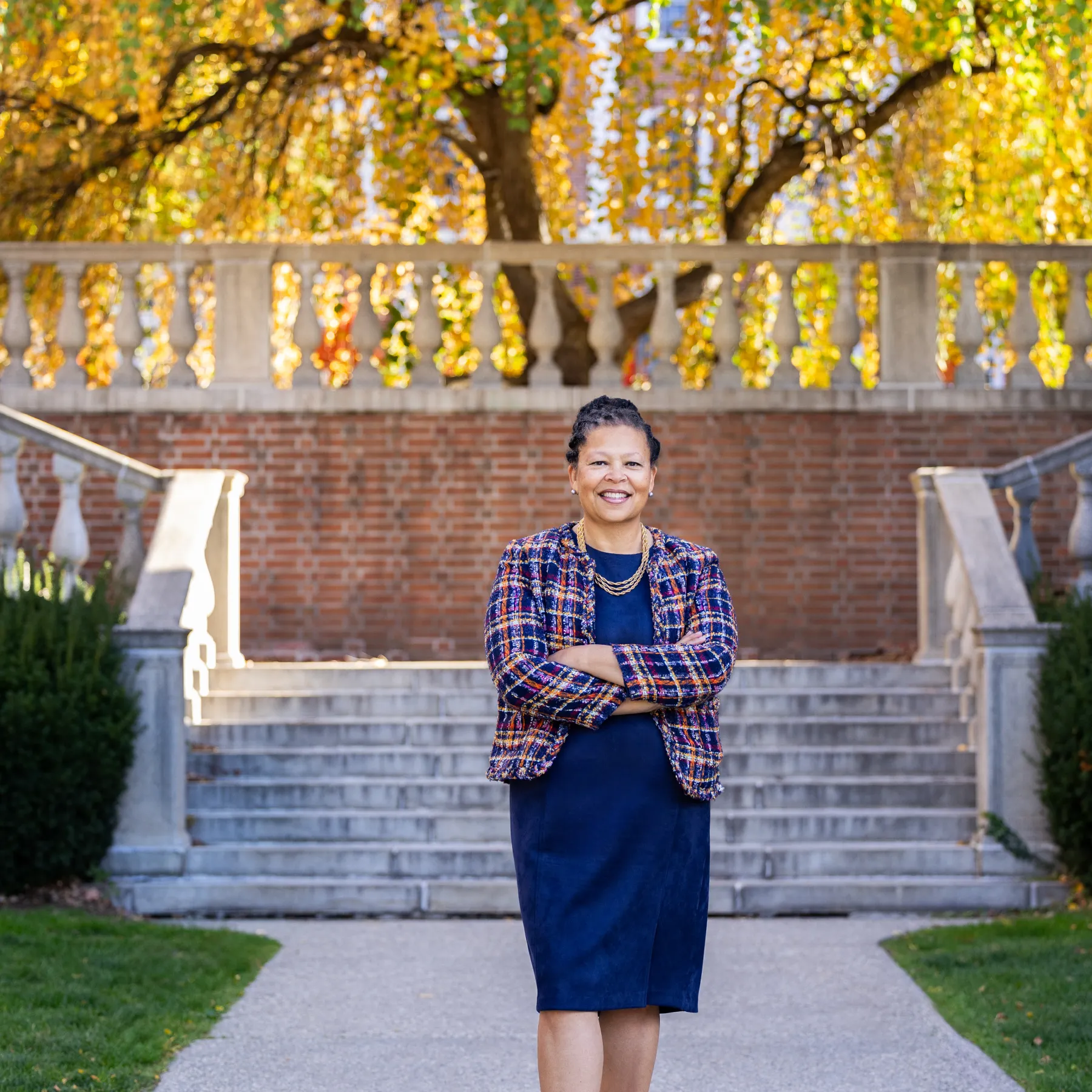 Sarah Willie-LeBreton standing in the quad at Smith College