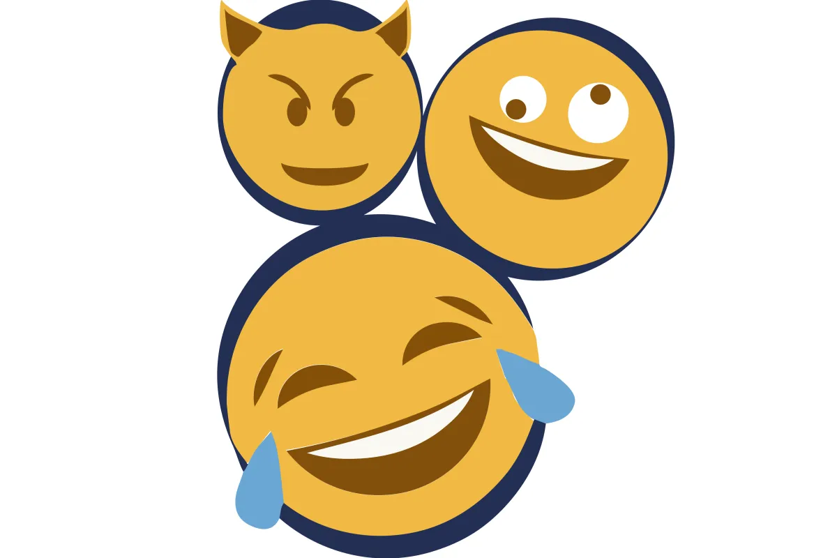 Three different laughing emojis