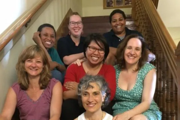 Some Matahari project members (clockwise from left): Smith Professor Lisa Armstrong, Digital Scholarship Librarian Miriam Neptune, Julissa Colon AC '14, Martha Neubert M.A.T. '16, Professors Jennifer Guglielmo and Michelle Joffroy, and Matahari Director M