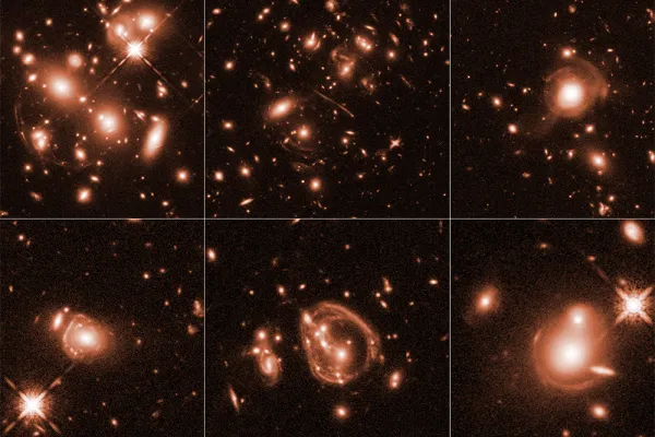 Telescope image of six of the brightest galaxies