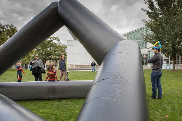 A giant balloon sculpture at Smith's first Mad Math field day