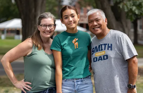 A new student with their parents