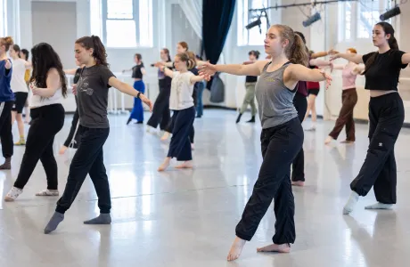 Students dance during Smith Arts Day