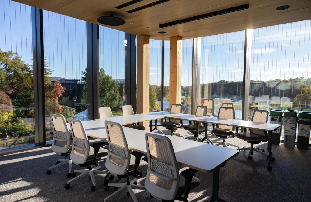 A empty conference room in Kathleen McCartney Hall