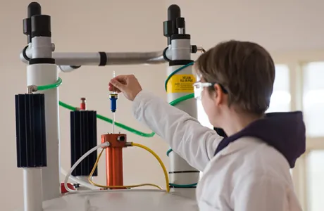 Chemistry student in Ford Hall