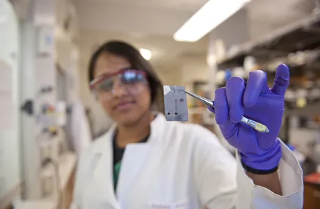 Chemistry student in Ford Hall