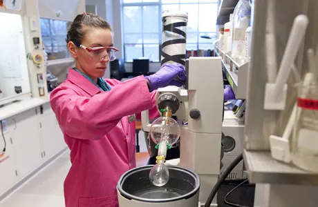 Chemistry student in Ford Hall