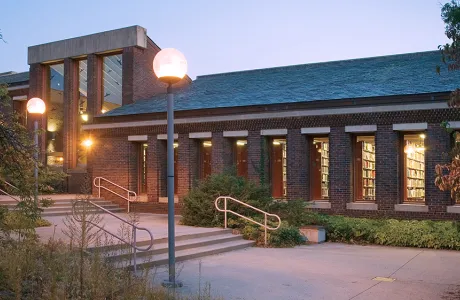Exterior of Mendenhall - windows in Josten Library