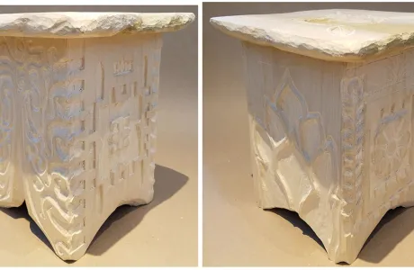 Wood sculpture, "Family Heirloom," by Laia Sancho Rosi