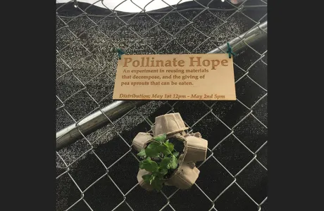 Art installation, "Pollinate Hope," by Angie Gregory '20