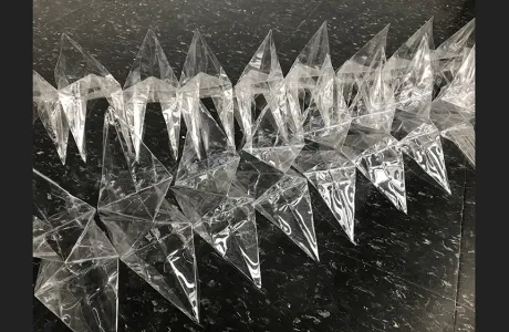 Art installation using mylar by Rachel Wells '23.