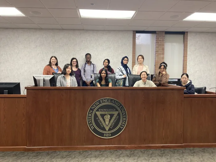 In fall 2023, members of the career community spent a day at Western New England University (WNEU) School of Law touring the campus, attending a seminar, and having lunch with Smith alums who are currently attending WNEU School of Law.