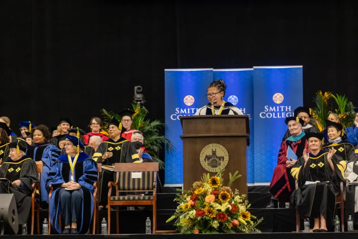 Sarah Willie-LeBreton on stage during Inauguration