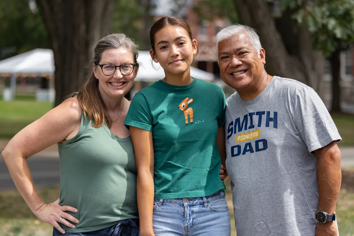 A new student with their parents