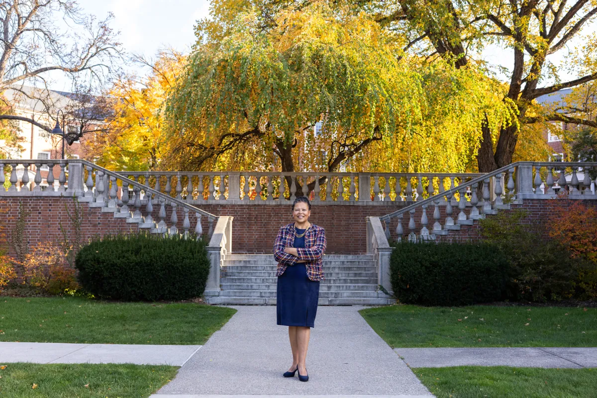 Sarah Willie-LeBreton standing in the quad at Smith College