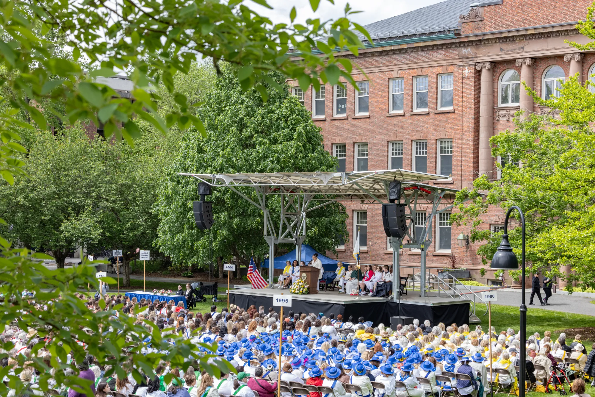 Reunion II gathering on the science quad lawn.