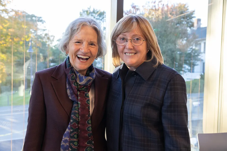 President Emerita Kathleen McCartney with Margaret Von Blon Wurtele ’67