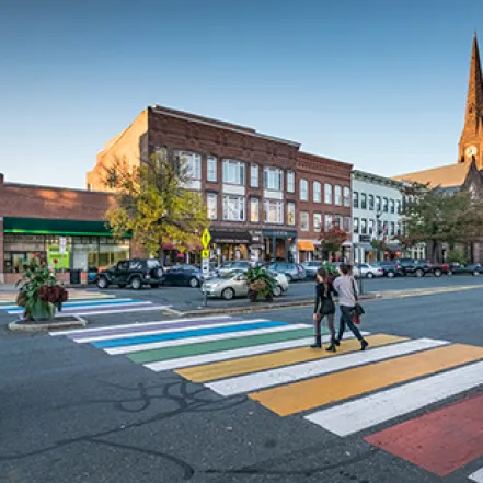 Crosswalk in downtown Northampton